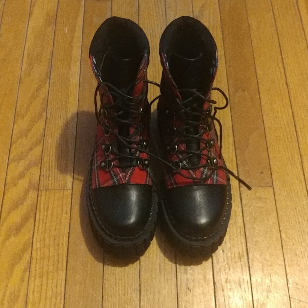 Plaid Ankle Boots